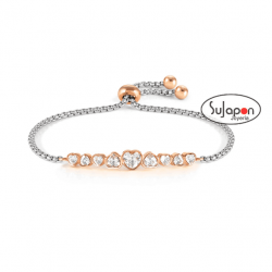 PULSERA CON CRISTALES DE COLOR BLANCO CON FORMA DE CORAZÓN DE NOMINATION
