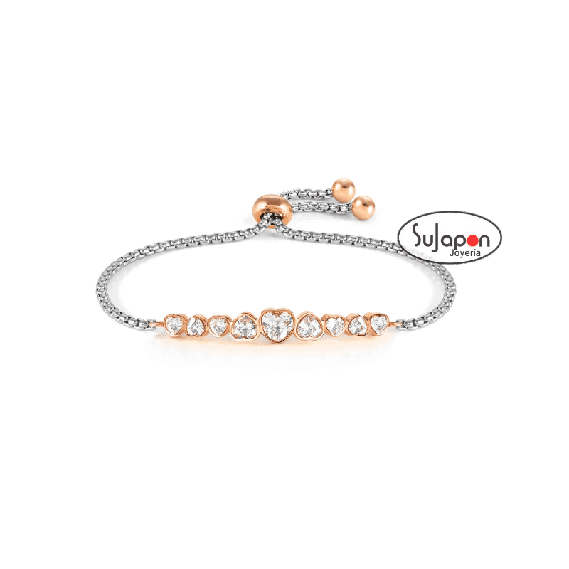 PULSERA CON CRISTALES DE COLOR BLANCO CON FORMA DE CORAZÓN DE NOMINATION