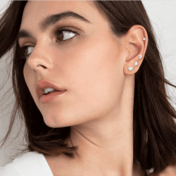 SET 5 PENDIENTES PLATA CHAPADA Y CIRCONITAS WEAVE DE NOMINATION