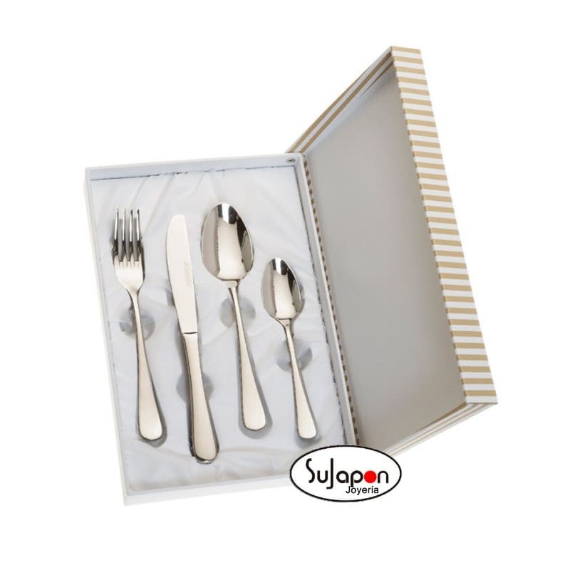 JUEGO DE 4 CUBIERTOS INOX EN ESTUCHE