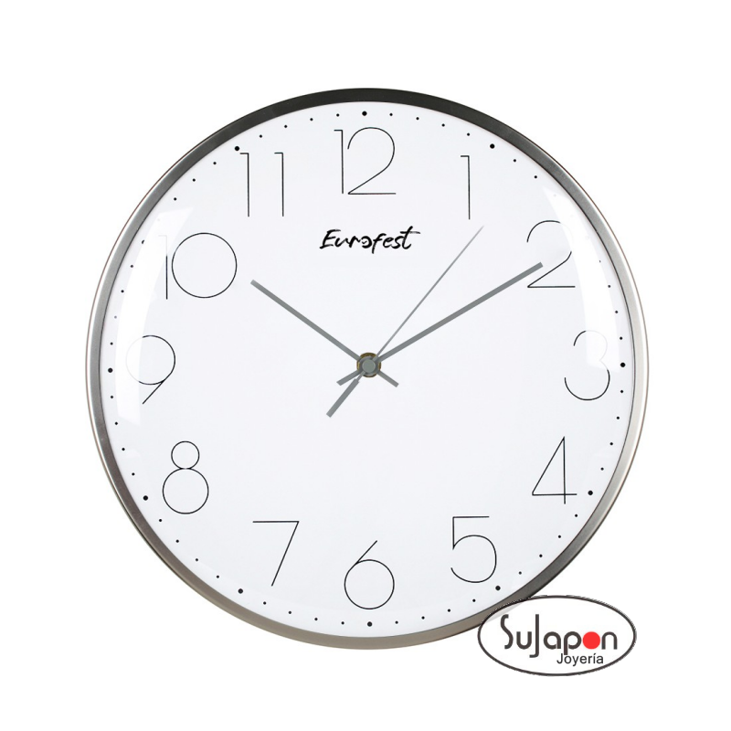 RELOJ PARED EUROFEST DE METAL SILENCIOSO