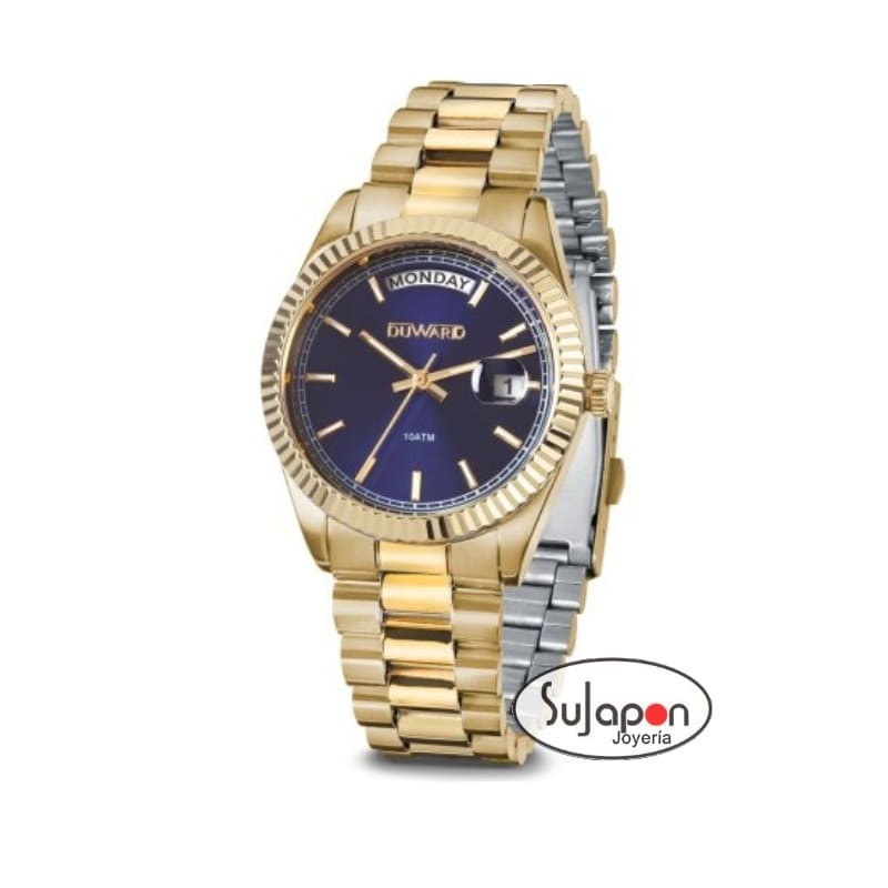 Reloj Duward dorado esfera azul D25429.15