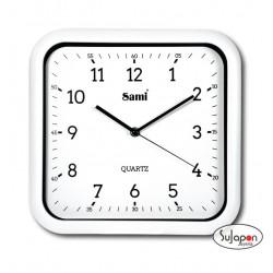 RELOJ DE PARED SAMI 30 CM CUADRADO BLANCO