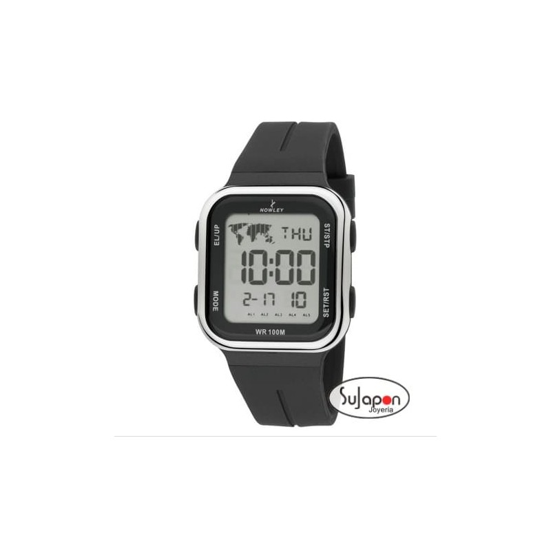 Reloj Nowley digital cuadrado negro