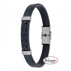 PULSERA  CUERO AZUL MAREA D00103/329