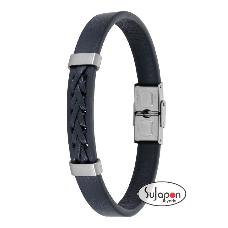 PULSERA  CUERO AZUL MAREA D00103/329