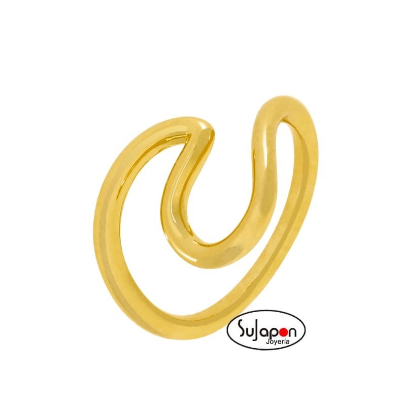 SORTIJA PLATA CHAPADA ABSTRACT DE MAREA