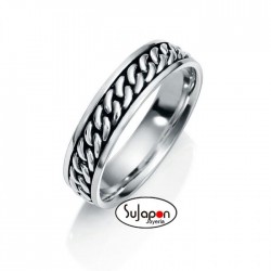 ANILLO HOMBRE PLATA ENVEJECIDA DIBUJO CADENA