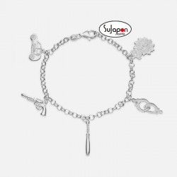 PULSERA PLATA PROFESION POLICIA