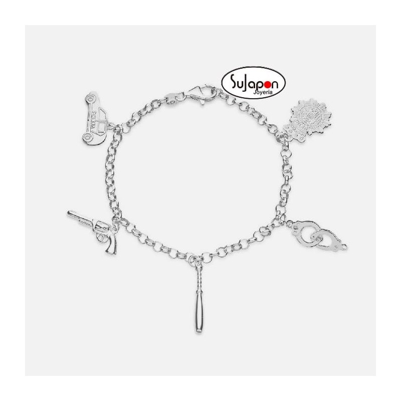 PULSERA PLATA PROFESION POLICIA