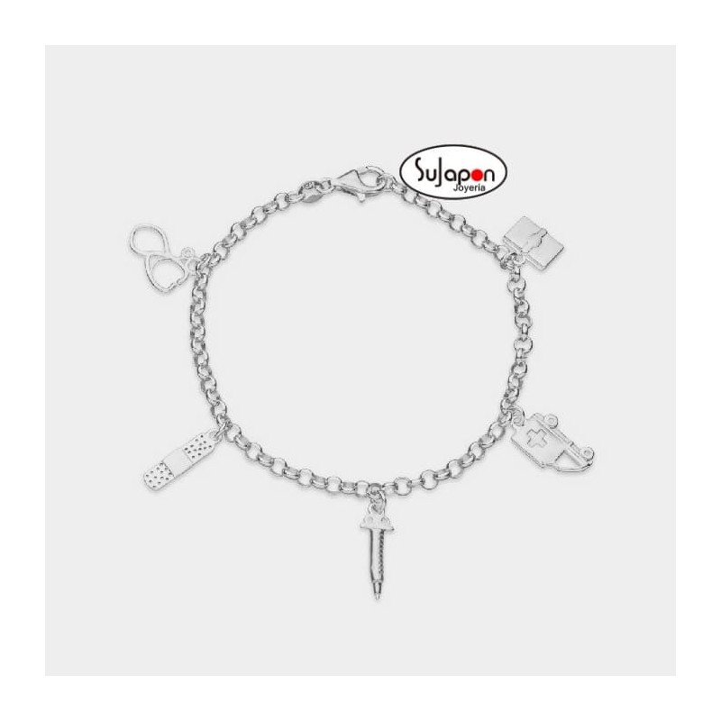 PULSERA PLATA PROFESION ENFERMERA