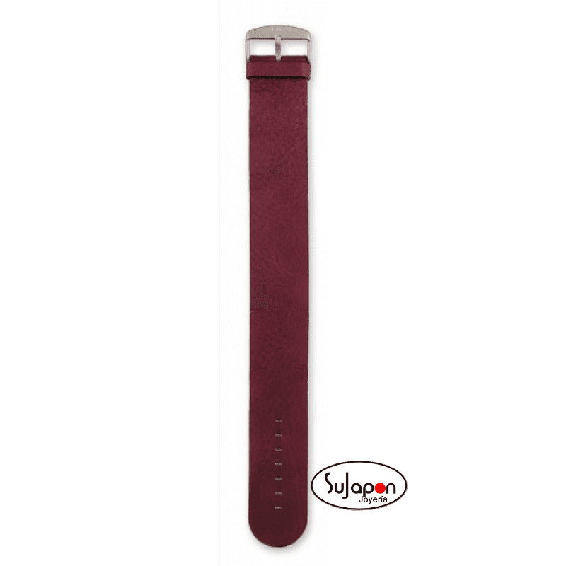 CORREA PIEL BURDEOS STAMPS