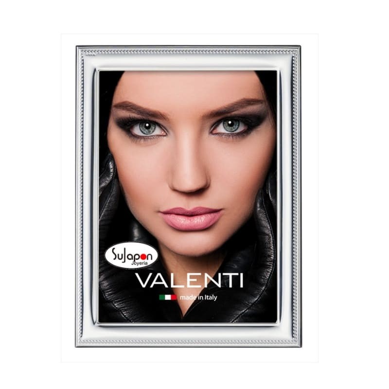 Marco de foto de plata caña estrecha Perlado 20x25