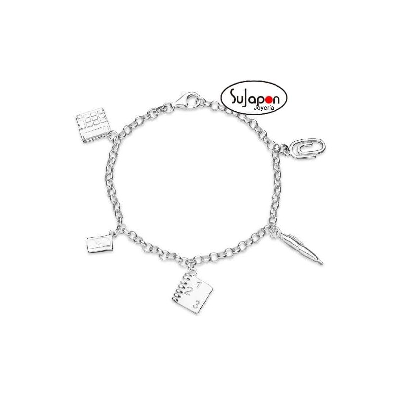 PULSERA PLATA PROFESION PROFESORA