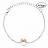 PULSERA DISNEY DE PLATA MINNIE LAZO ROSA