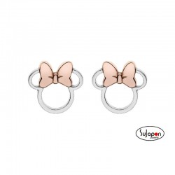 PENDIENTES DISNEY DE PLATA MINNIE LAZO ROSA