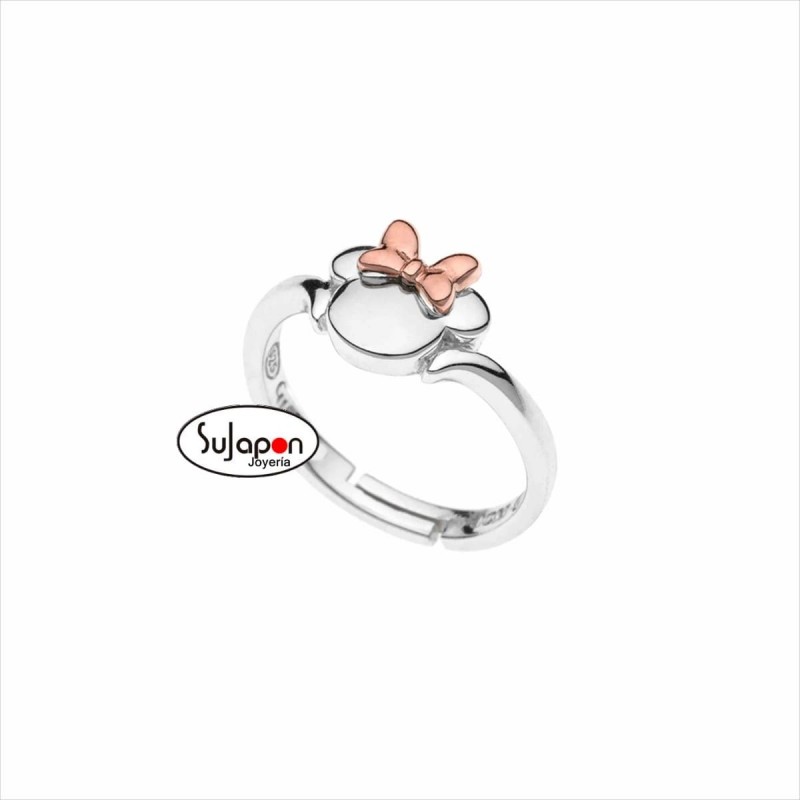SORTIJA DISNEY DE PLATA MINNIE LAZO ROSA
