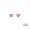 PENDIENTES DISNEY DE MICKEY MOUSE ROSA DE ACERO