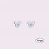 PENDIENTES DISNEY DE MICKEY MOUSE DE ACERO CON CORAZÓN AZUL