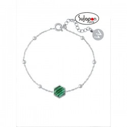 Pulsera de acero con piedra verde Duward Jewells