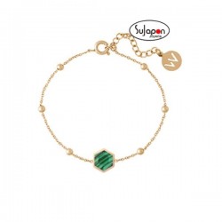 Pulsera de acero chapado con piedra verde Duward Jewells