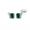 Pendientes de plata con circonita verde rectangular Duward Jewells