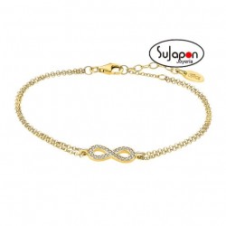 Pulsera Lotus Silver dorada con Infinito con circonitas