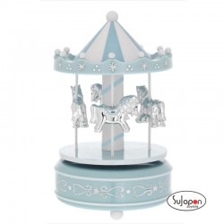 CARRUSEL CABALLITOS PLATA Y AZUL