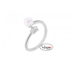 SORTIJA PLATA CON 1 PERLA Y 1 FLOR MAREA