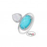 SORTIJA PLATA CON CRISTALES BLANCO Y AZUL MAREA JEWELS
