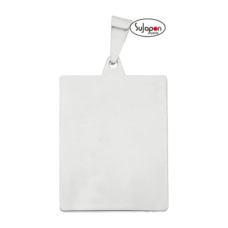 Colgante placa plata lisa rectangular para grabar