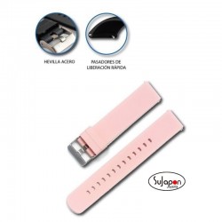 CORREA SILICONA ROSA PALO PARA SMARTWATCH O RELOJ 20MM