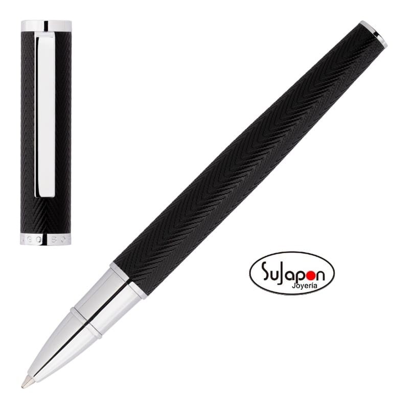 Boligrafo Roller de Hugo Boss FORMATION HERRINGBONE CHROME