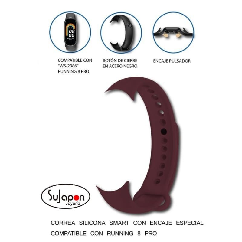 CORREA SILICONA SMARTBAND SAMI GRANATE OSCURO