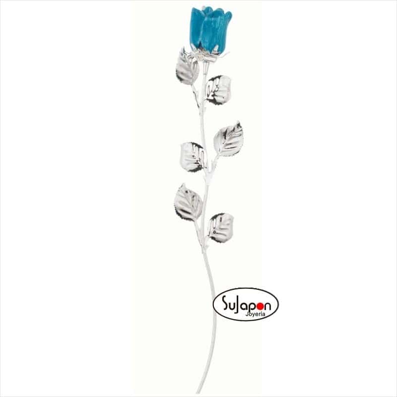 Rosa Azul celeste de tallo largo 30cm