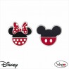 PENDIENTES DISNEY DE PLATA MINNIE Y MICKEY LAZO ROJO LUNARES