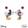 DOS PENDIENTES DISNEY DE PLATA MINNIE Y MICKEY Y UNOS PEQUEÑOS PIEDRA ROJA