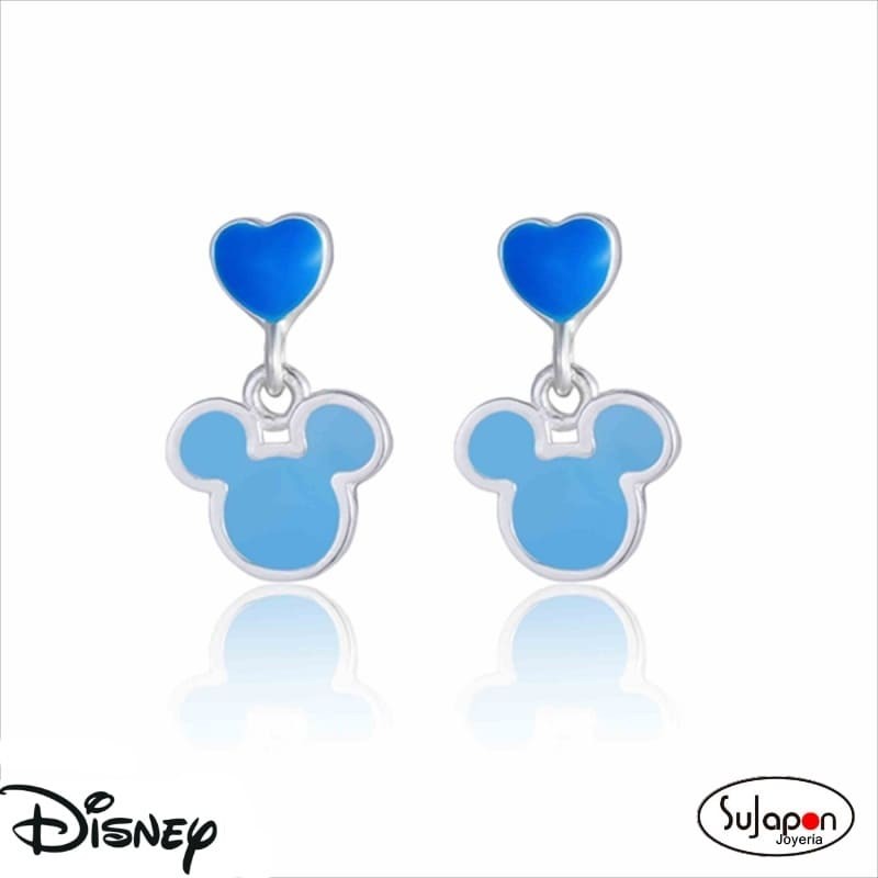 PENDIENTES DISNEY DE PLATA MICKEY AZULES