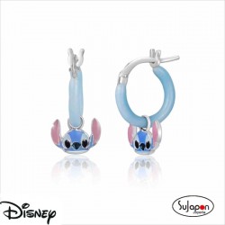 PENDIENTES ARO DISNEY DE PLATA STITCH AZULES