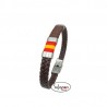 PULSERA  CUERO TRENZADO MARRÓN TONNE
