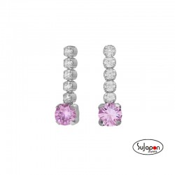 Pendientes plata con cristales en cascada de Victoria Cruz