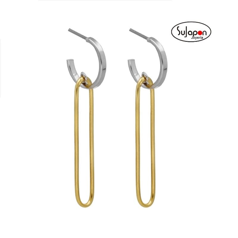 Pendientes plata de aro eslabón de VICTORIA CRUZ