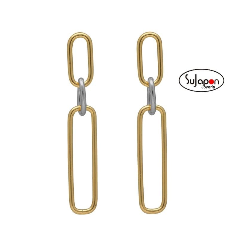 Pendientes plata de eslabones de VICTORIA CRUZ