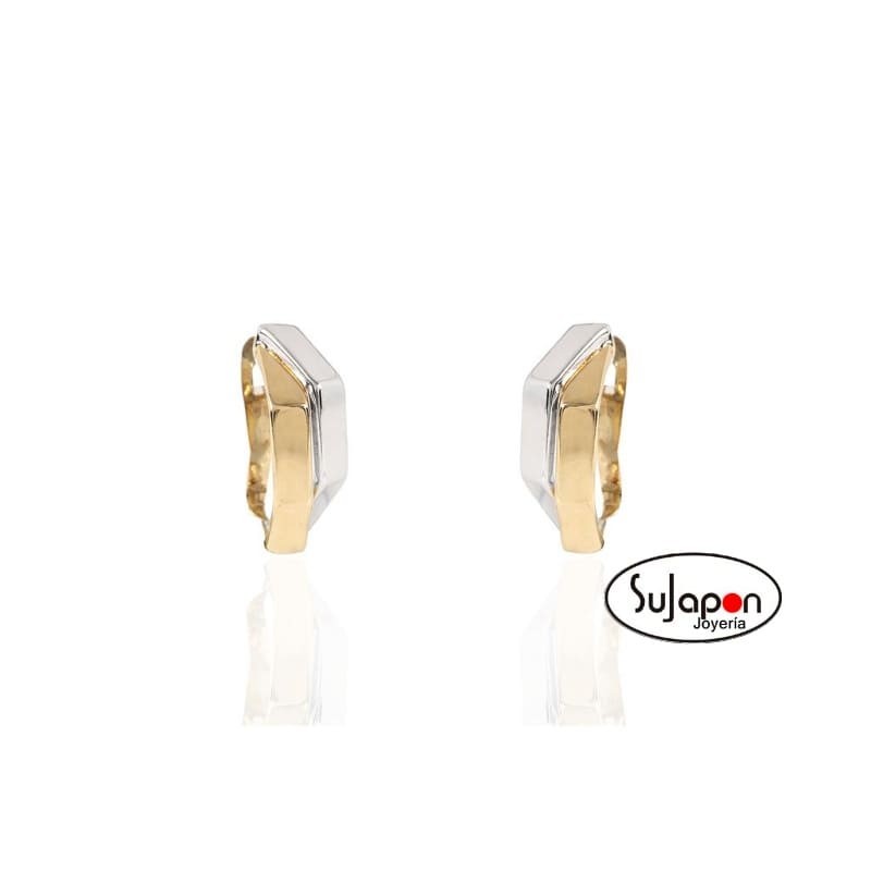 PENDIENTES DE ORO COMBINADO CIERRE CATALÁN