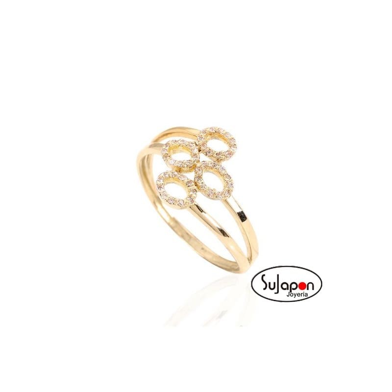 ANILLO ORO CON CIRCONITAS CIRCULOS