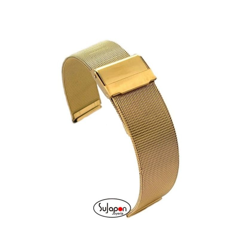 PULSERA DE ACERO CHAPADO TIPO MILANESA