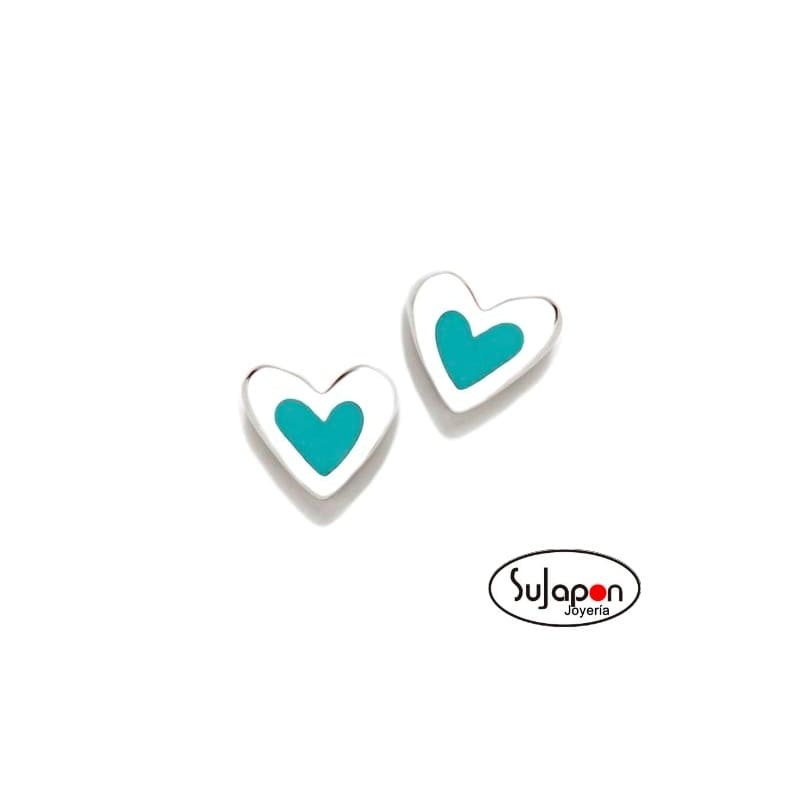 PENDIENTES MINICHARMS ROSCA CORAZÓN AGUA DE AGATHA RUIZ DE LA PRADA
