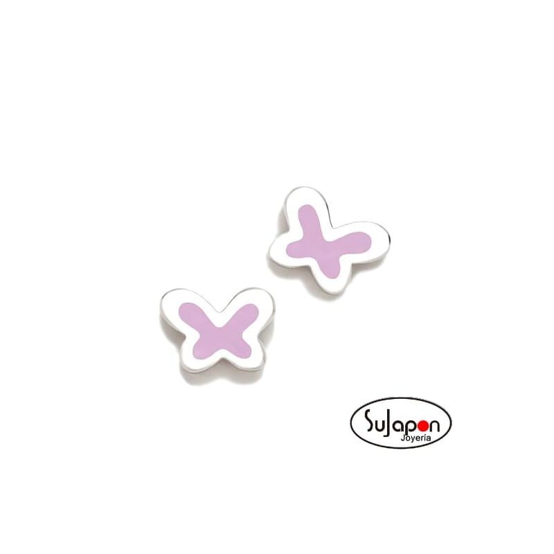 PENDIENTES MINICHARMS ROSCA MARIPOSA LILA DE AGATHA RUIZ DE LA PRADA