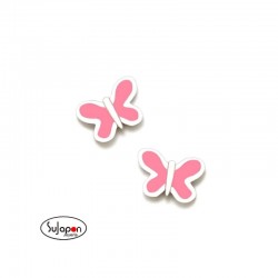 PENDIENTES NEWBEBE ROSCA MARIPOSA ROSA DE AGATHA RUIZ DE LA PRADA