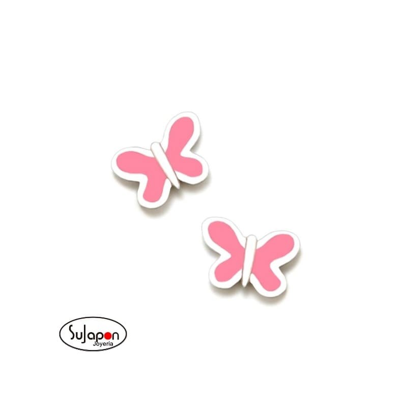 PENDIENTES NEWBEBE ROSCA MARIPOSA ROSA DE AGATHA RUIZ DE LA PRADA